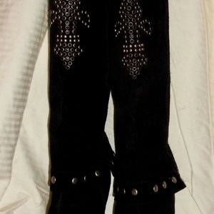 Black Suede Stud Boots